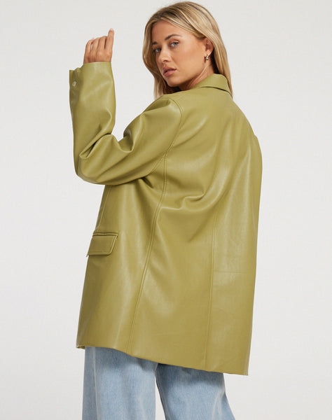 IMAGE OF Saken Blazer in PU Leaf Green