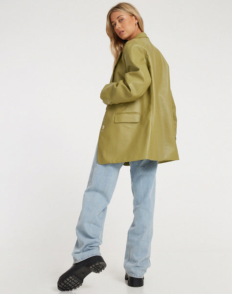 IMAGE OF Saken Blazer in PU Leaf Green