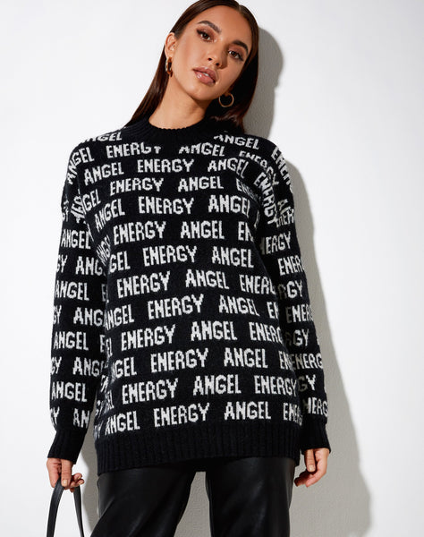 Iskov Jumper in Black with Ivory Angel Energy