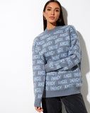 Image of Iskov Jumper in Soft Grey and Powder Blue Angel Energy