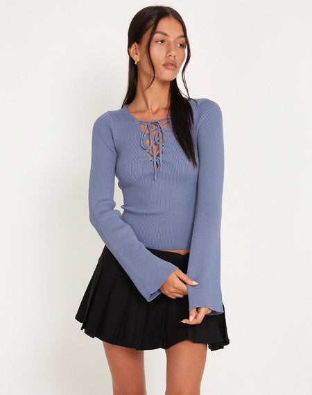 Bovita Long Sleeve Top in Nantucket Blue