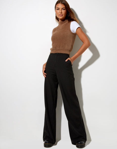 Image of Ivo Flare Trouser in Pinstripe Black