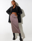 image of Gardy Midi Skirt in Satin Steel