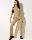 Image of Zoven Flare Trouser in Wavy Checker Yellow