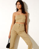 Image of Izara Corset Top in Wavy Checker Yellow