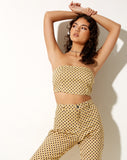 Image of Izara Corset Top in Wavy Checker Yellow