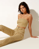 Image of Izara Corset Top in Wavy Checker Yellow