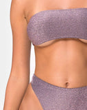 Izarla Bikini Tube Top in Gunmetal Glitter