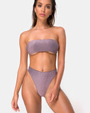 Izarla Bikini Tube Top in Gunmetal Glitter