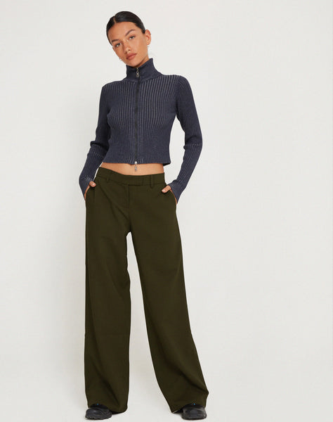 Image of Jabba Wide Leg Trouser in Dark Khaki