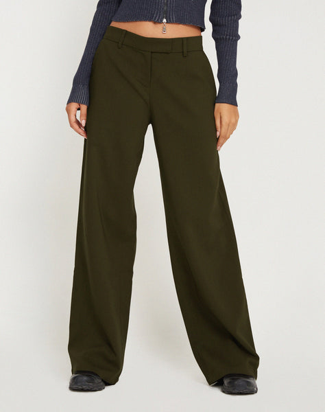 Image of Jabba Wide Leg Trouser in Dark Khaki