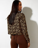 Image of Jada Jacket in Patchwork Daisy Brown