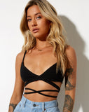 Image of Jamaria Bralette Top in Rib Black