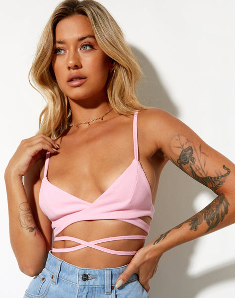 Image of Jamaria Bralette Top in Baby Pink