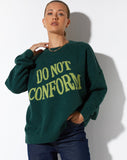 image of Jamin Jumper in Green 'Do Not Conform'