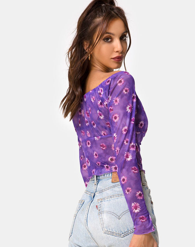 Janina Top in Daisy Daze Purple