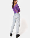 Janina Top in Daisy Daze Purple