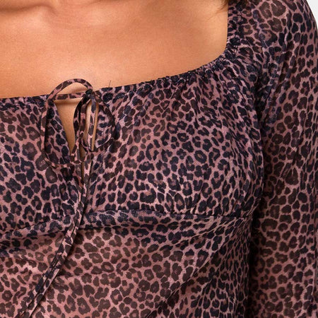 Janina Top in Rar Leopard Mesh