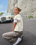 Image of Yeva Trouser in 40s Check Tan