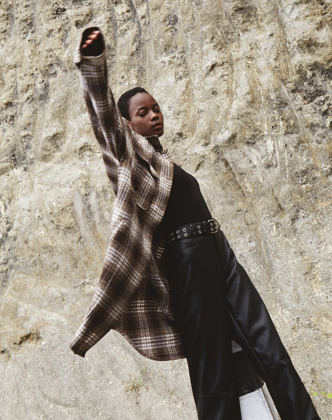 Image of Maxiella Shirt in Brown Check