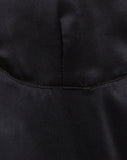 Jasher Slip Dress in Satin Black