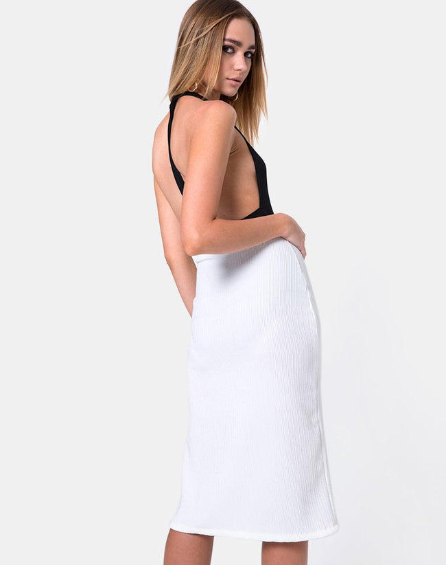 Jasmine Skirt in Multi Rib Ivory