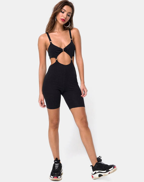 Jaso Cutout Unitard in Black