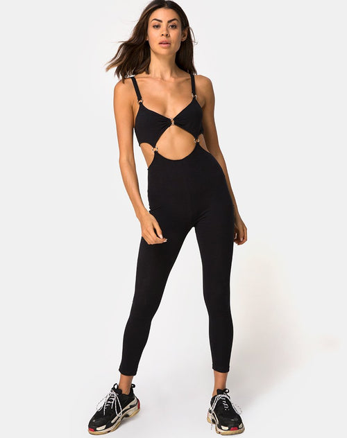 Jasola Cutout Unitard in Black