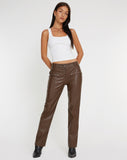 Image of Jastara Straight Leg Trouser in PU Brown