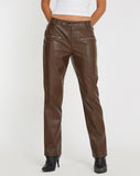 Image of Jastara Straight Leg Trouser in PU Brown