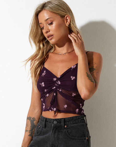 image of Jastri Top in Plum Daisy Embro