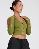 image of Jayne Crop Top in Khaki