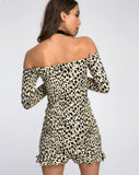 Jazzie Off the Shoulder Dress in Cheetah