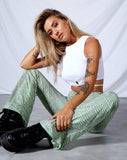 Devan Trouser in Lime Croc