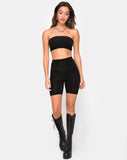 Bike Short in Velvet Sheer Stripe Black  X Princess Polly