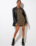 Image of Jeeves T-Shirt Dress in Patchwork Daisy Brown