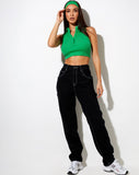 Image of Jeleta Crop Top in Rib Fun Green