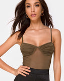 Jelita Bodice in Net Olive