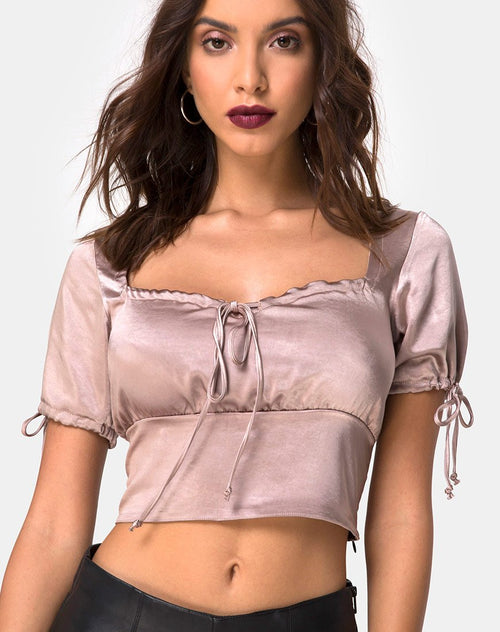 Jene Top in Satin Mink