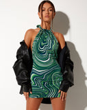 Image of Jessica Bodycon Dress in 70s Ripple Green