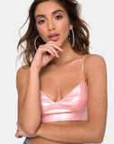 Jessie Bralet in Metallic Shimmer Baby Pink