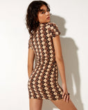 Image of Jeeves Mini Dress in Argyle Brown