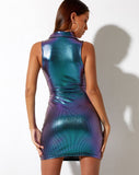 Jevi Mini Dress in Holographic Purple