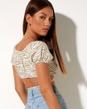 Jiena Crop Top in Tonal Zebra