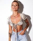 Jiha Crop Top in Sand Leopard