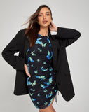 image of Joan T-Shirt Dress in Butterfly Watercolour Black