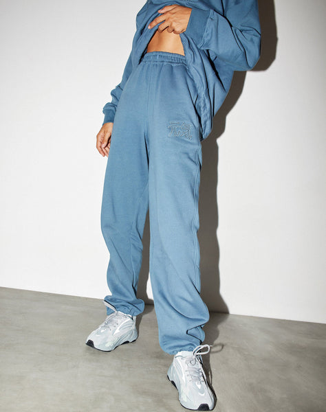 Bungee Jogger in Mineral Blue Japanese 'Spirit' Embro