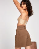 Image of Loose Fit Denim Short in Rich Brown