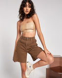 Image of Loose Fit Denim Short in Rich Brown