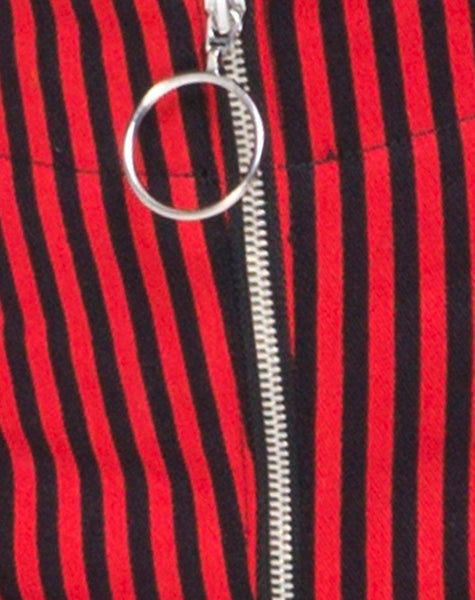 Jolim Trouser in Mini Stripe Red and Black